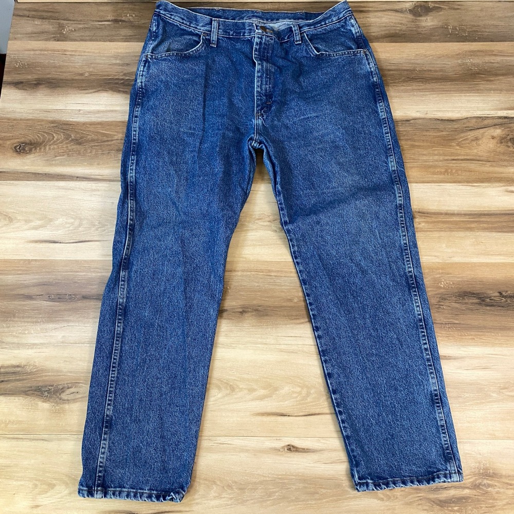 Rustler Jeans Mens 40x32 Workwear 100% Cotton Regular Fit Blue Denim Vintage